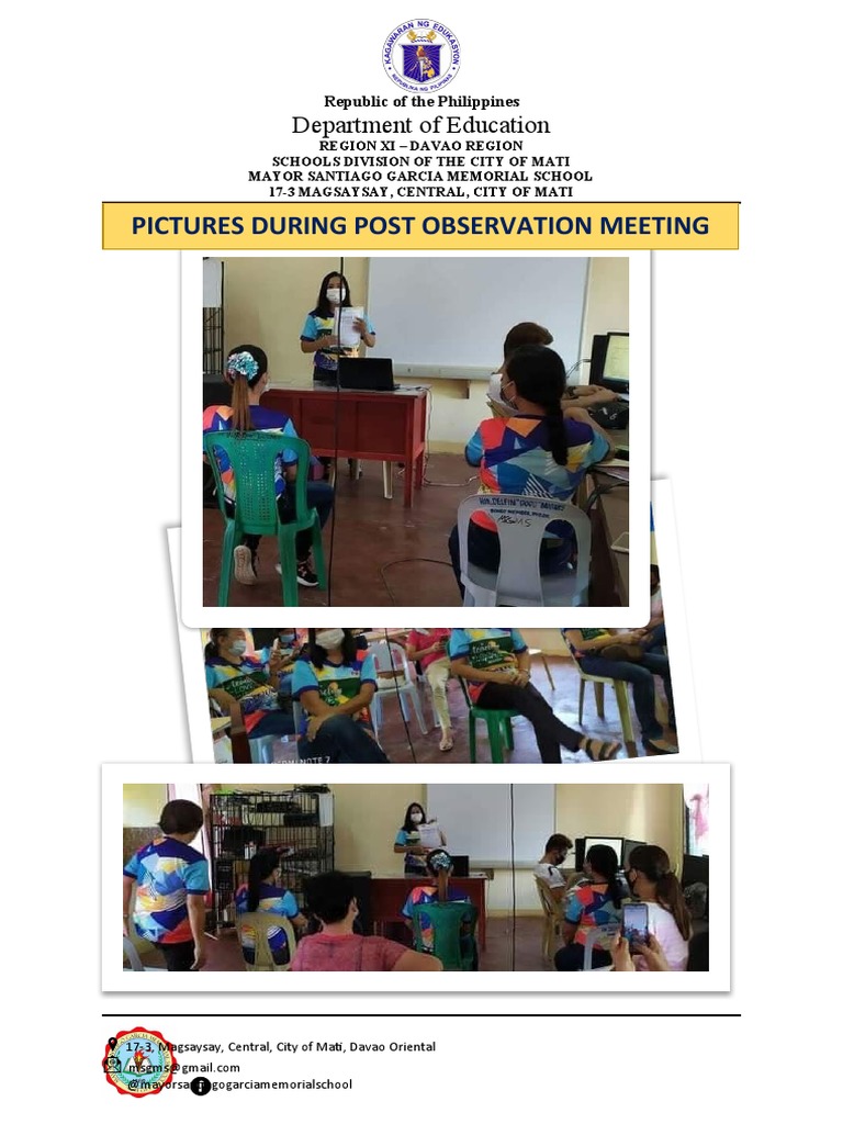 Annex G - Pictures On Post Observation Meeting | PDF