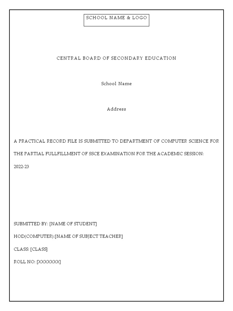 Class 12 Computer Science Practical Record | PDF | Comma Separated ...