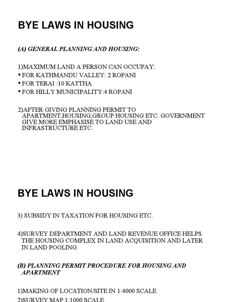 Laws in Housing PDF Apartment