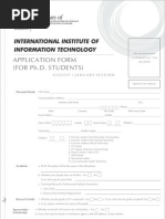 PHD Application Form