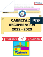 Carpeta de Recuperacion de Religion - 1ero y 2do - 2022 - 2023