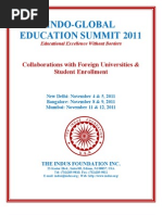 Indo-Global Education Summit 2011: Collaborations With Foreign Universities & Student Enrollment