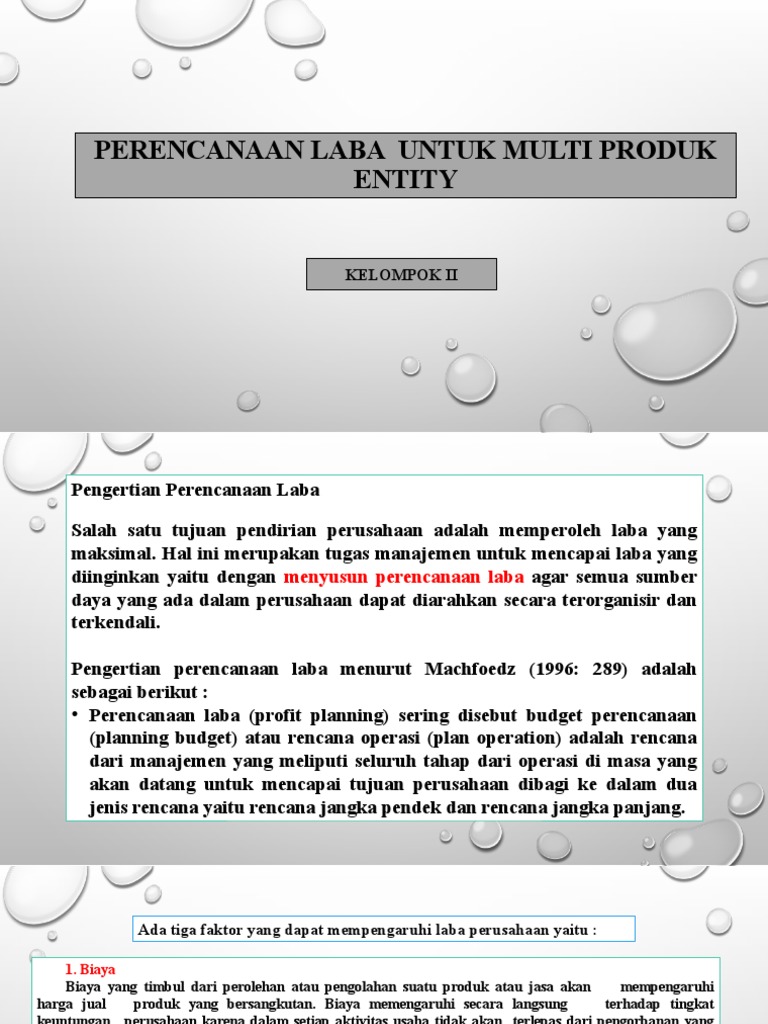 Perencanaan Laba Multi Produk dan BEP | PDF