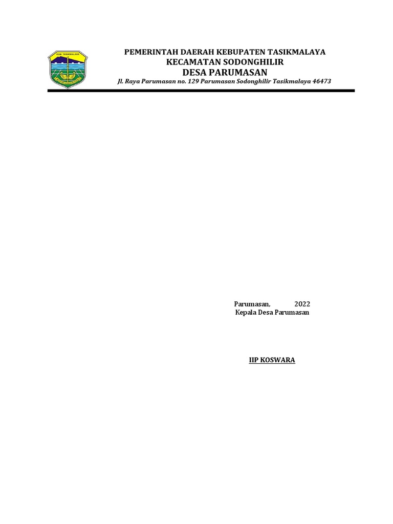 Contoh KOP SURAT Desa PDF