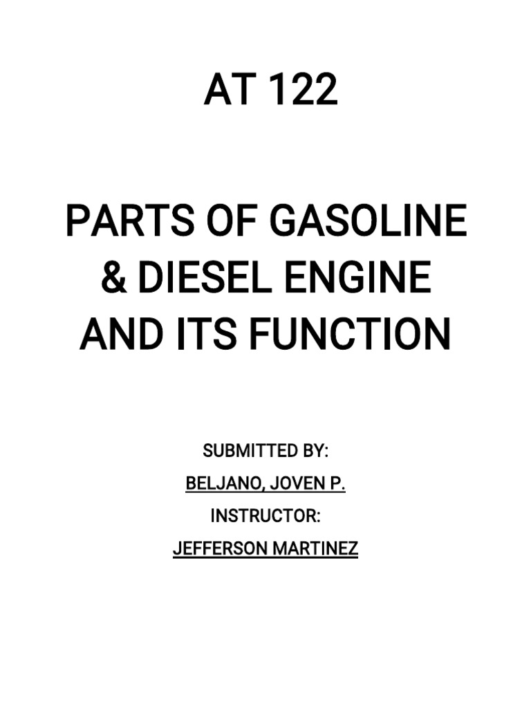 Parts of Gas & Diesel Engines PDF Internal Combustion Engine