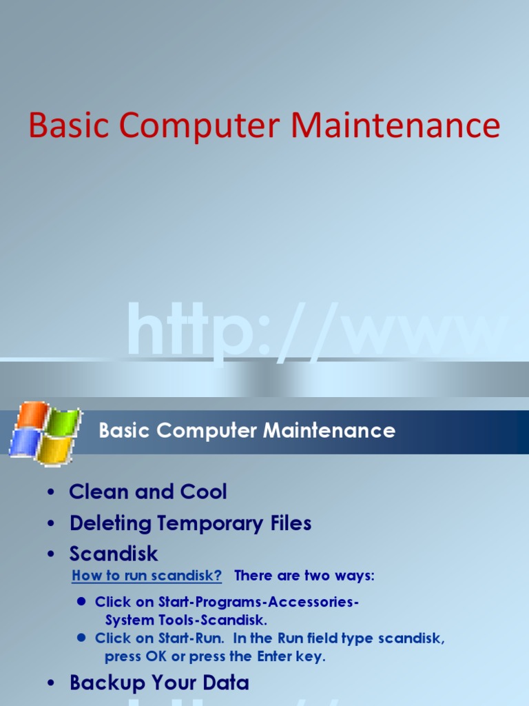 Basic Computer Maintenance | PDF | Computer Virus | Dos