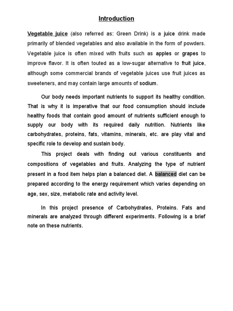 Acidity of Fruit and Vegetable Juice PDF Cucumber Carrot