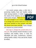 Changes in Our School Canteen