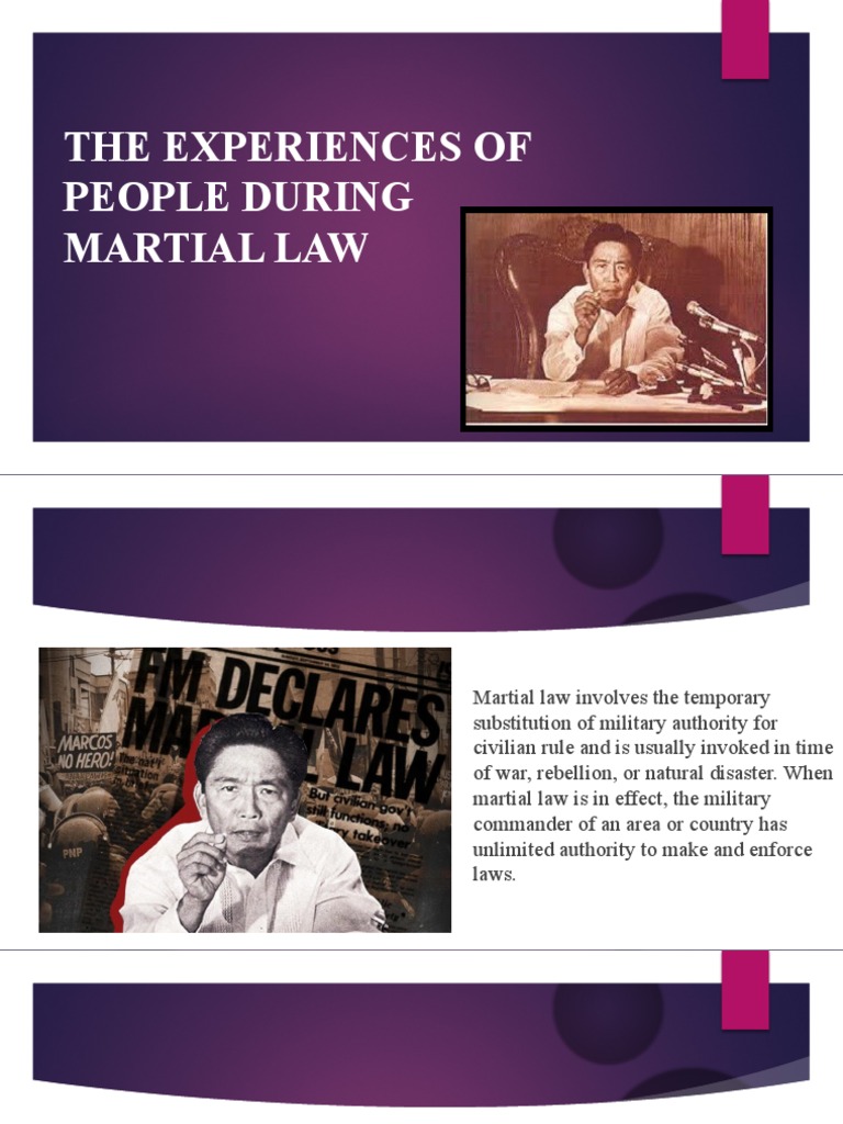 The Experiences of People During Martial Law PDF Martial Law