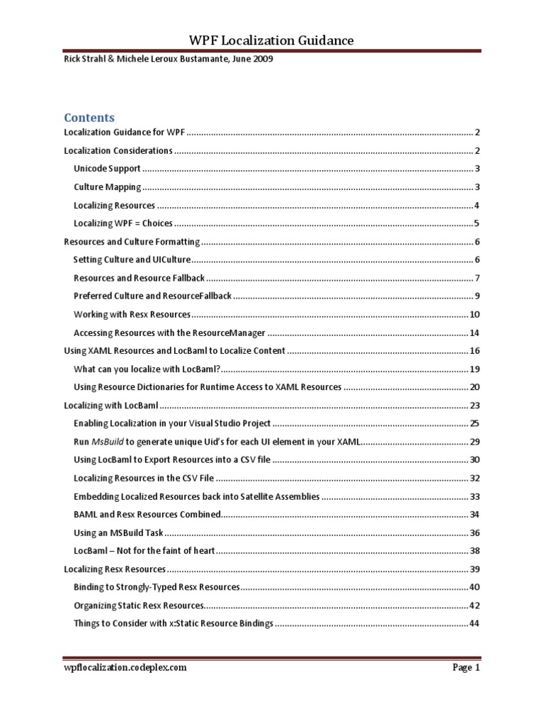 WPFLocalization Guidance | PDF | Extensible Application Markup Language ...