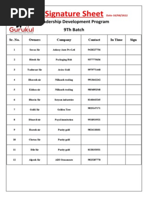 LDP Signature Sheet