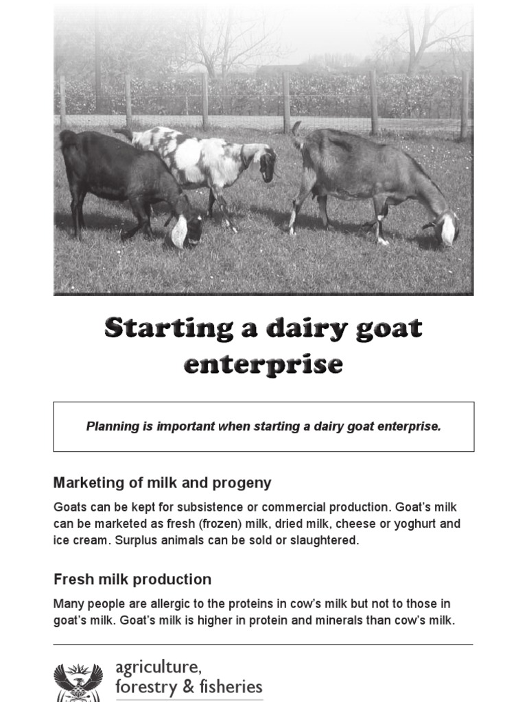 Planning Your Dairy Goat Enterprise in 40 Characters PDF Goat Dairy