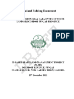 Standard Bidding Document: Scanning, Indexing & Data Entry of State Land'S Record of Punjab Province