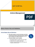 SAP IS-RETAIL Article Master Record Definitions