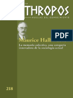 Anthropos. 2008, Sobre Maurice Halbwachs