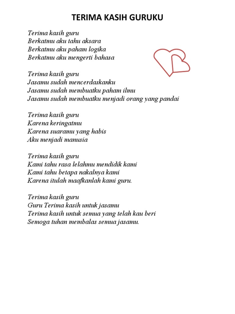Terima Kasih Guruku | PDF