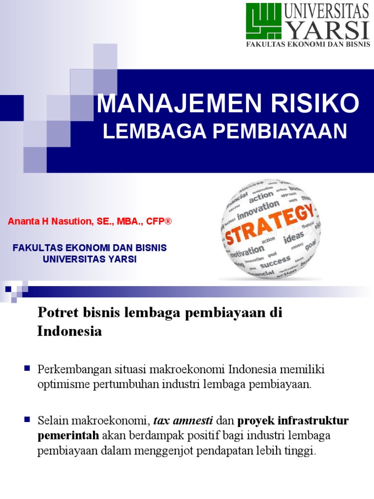 18 - Manajemen Risiko Lembaga Pembiayaan-Edited | PDF