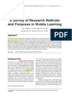 2011-A Survey of Research Methods and Purposes in Mobile Learning