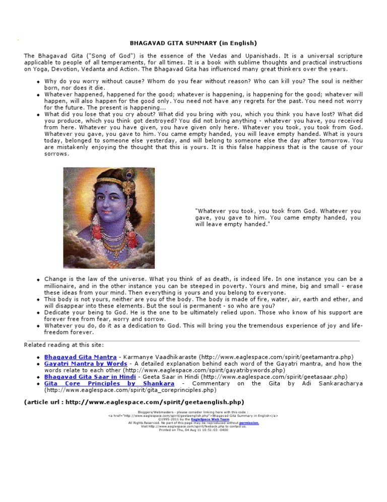 bhagavad gita free essay