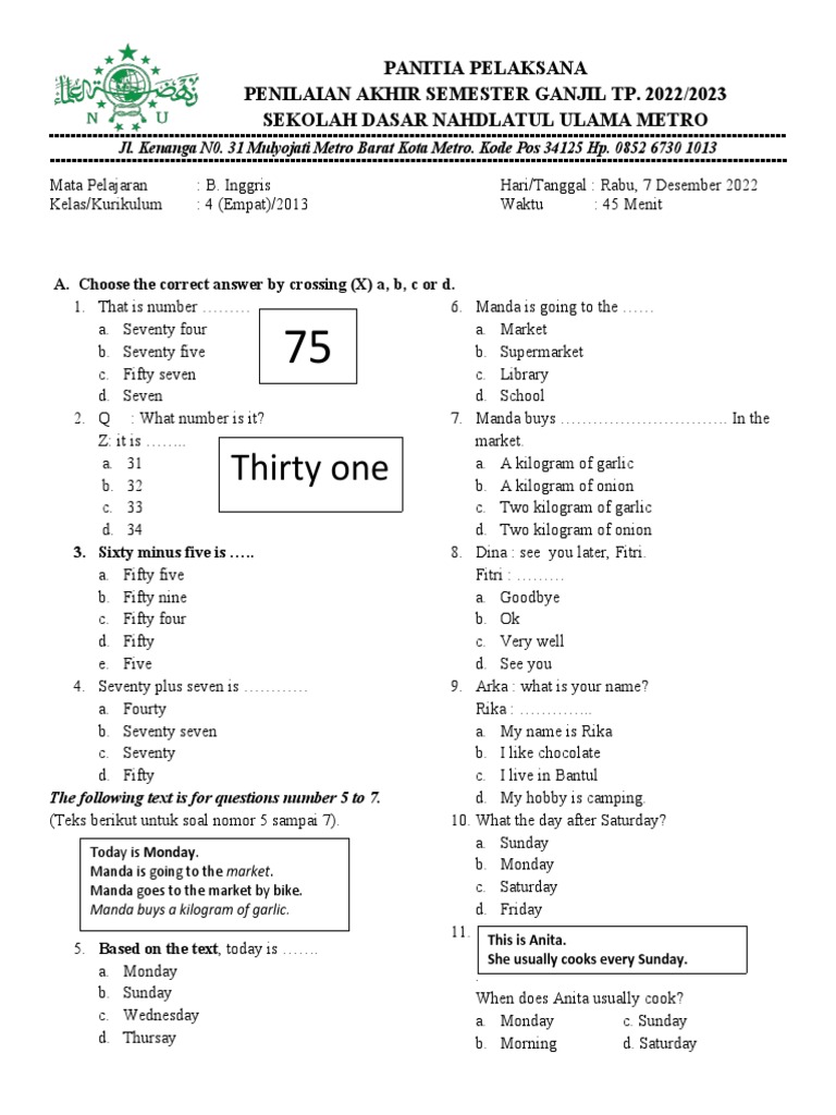 Kelas 4 English Pdf Domestic Life Home Economics