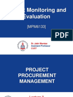 Project Monitoring and Evaluation Procurement Management MPM6133