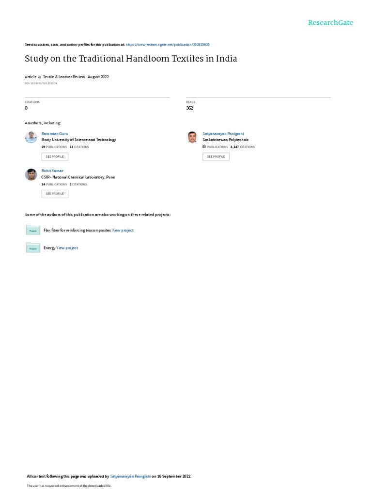 Traditional Hand Loom Textiles PDF Weaving Loom