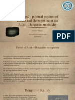 The Legal - Political Position of Bosnia and Herzegovina in The Austro-Hungarian Monarchy