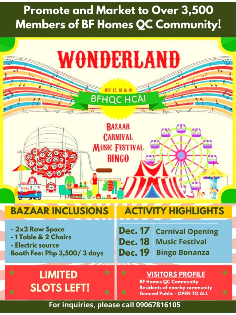 Wonderland Christmas Bazaar Forms - 2021 | PDF