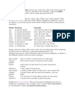 The Principal English Modal Verbs