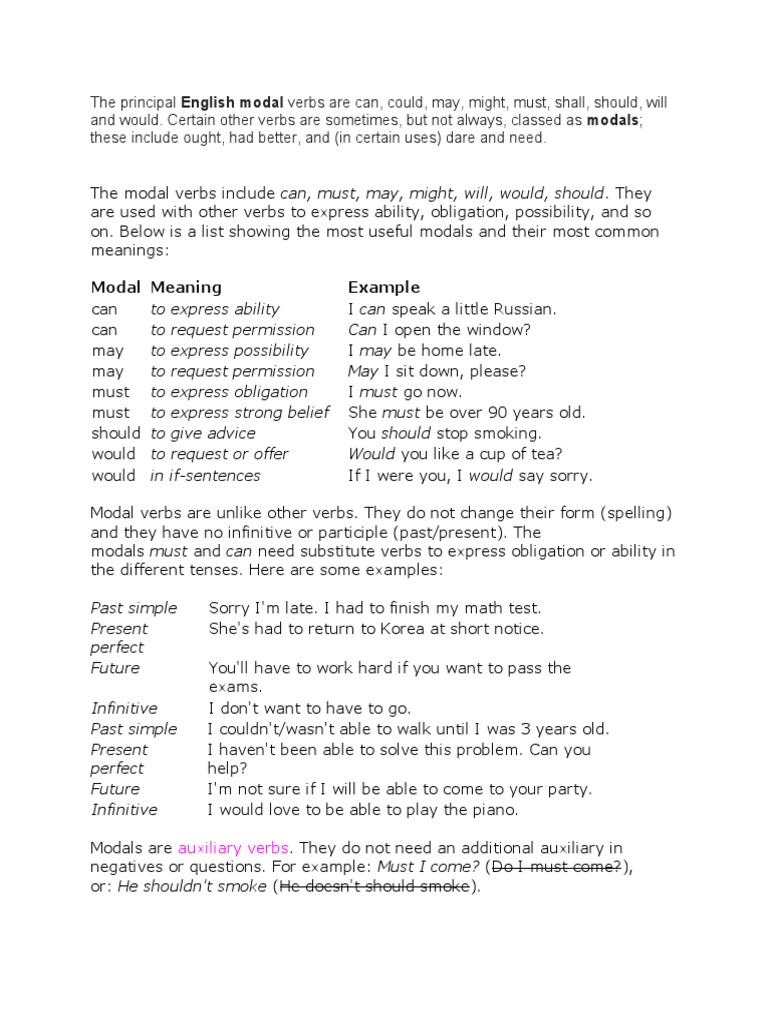 Modals Pdf Linguistics Language Mechanics