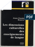 Les Dimensions Culturelles Des Enseignements de Langues