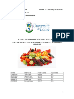 Universite de Lome ANNEE ACCADEMIQUE:2021-2022 Faculte Des Sciences Departement de Physiologie Lome-Togo