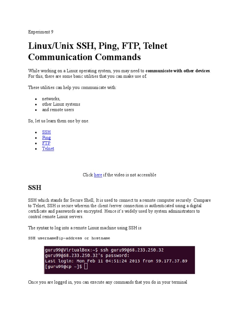 Experiment | PDF | File Transfer Protocol | Computer Science