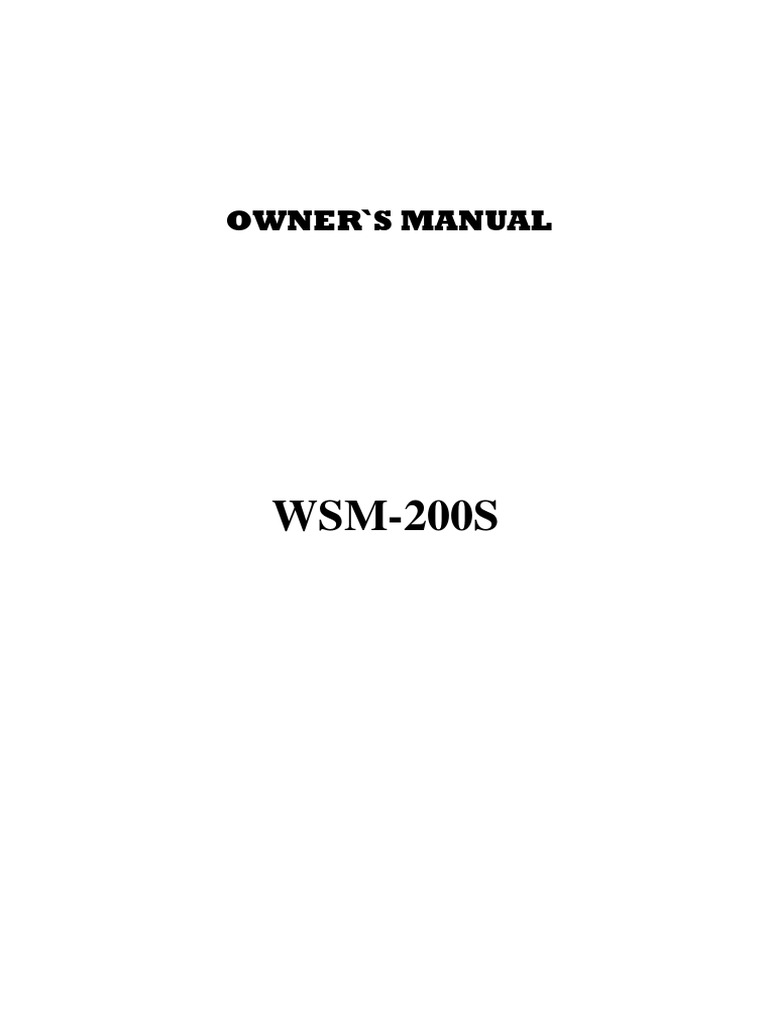 WSM-200S Welding Machine Manual | PDF | Welding | Construction
