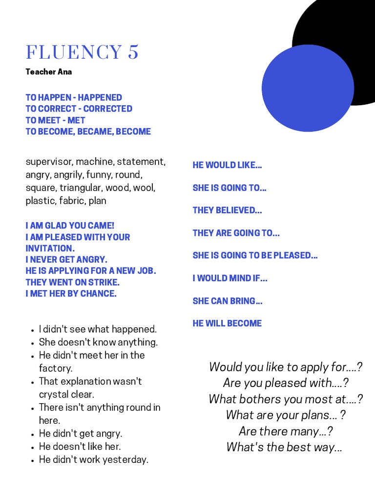 Fluency Grammar Pdf , English Grammar Level Test – PUWOW