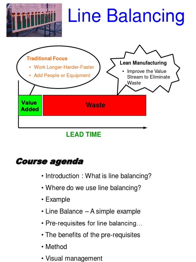 Line Balancing Presentation PDF Standardization Lean Manufacturing