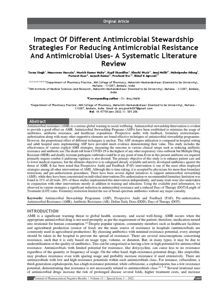 Impact of Different Antimicrobial Stewardship | PDF | Antimicrobial ...