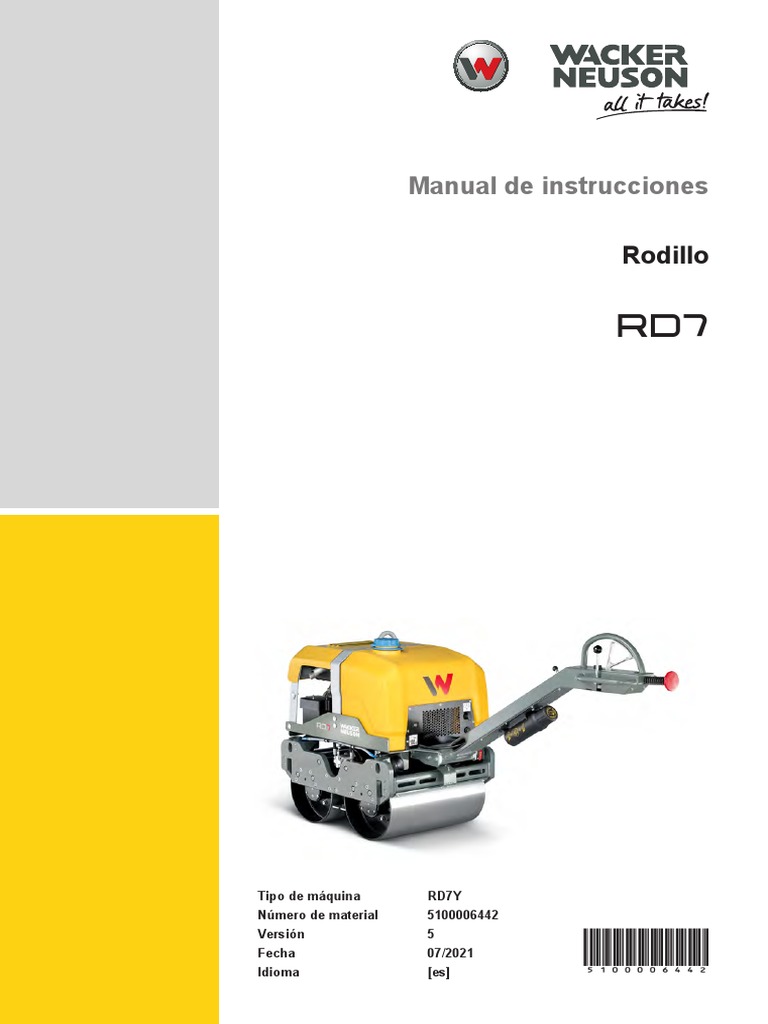 Tmp1134531315885322494 Manual Rodillo Wacker Rd7y HRC | PDF