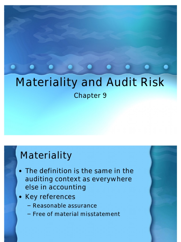 Materiality and Audit Risk Analysis | PDF