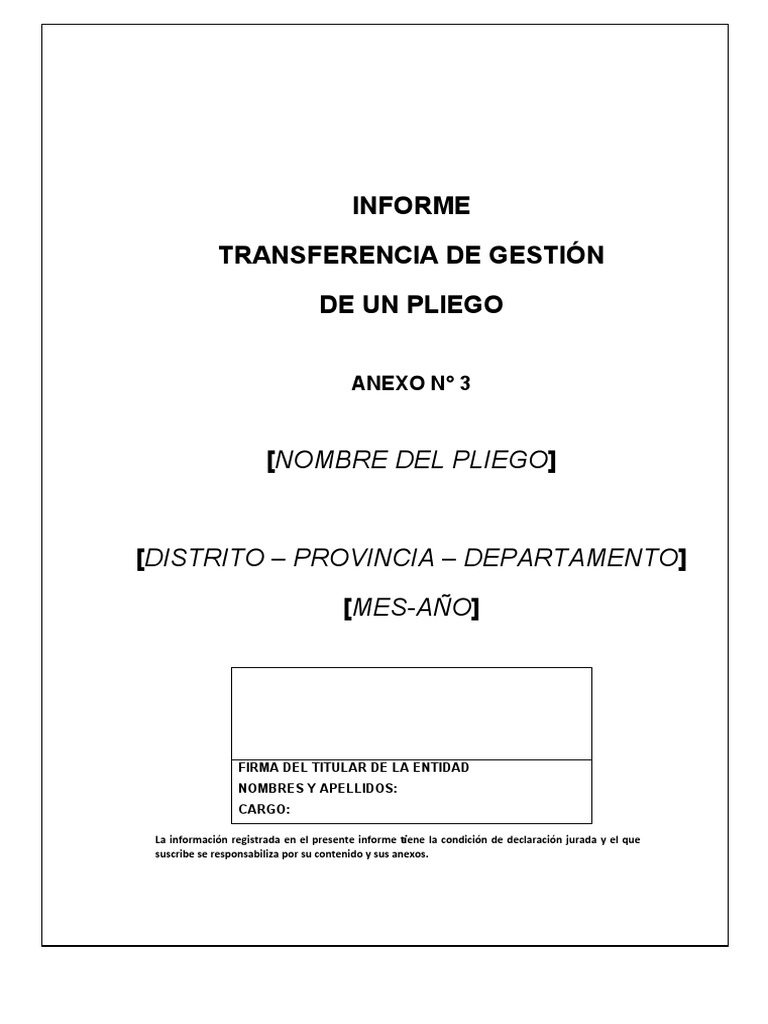Informe de Transferencia de Gestión | PDF | Gestión de registros ...