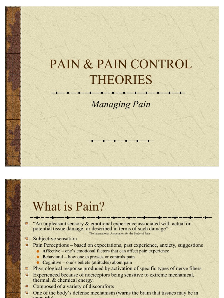 Pain Control Theories | PDF | Pain | Stimulus (Physiology)