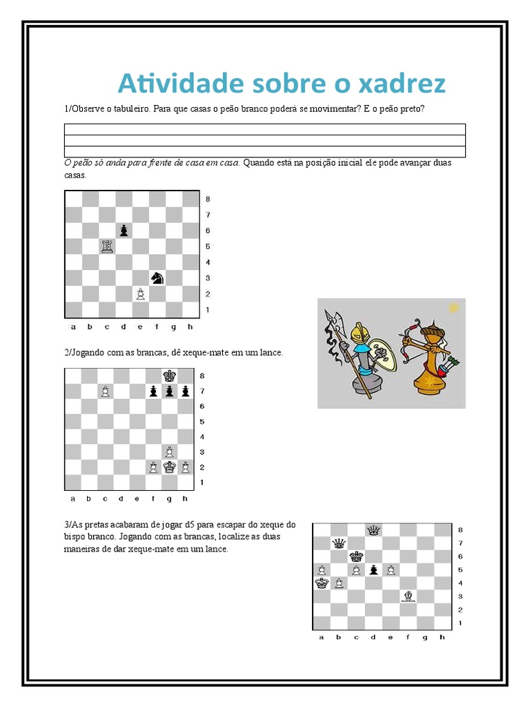 Jogos Maetmáticos - Conhecendo o Xadrez Aulas 3 e 4, PDF