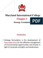 Maryland International College Strategy Formulation Chapter