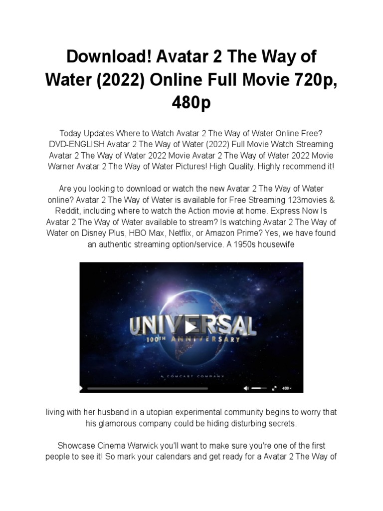 Avatar The Way of Water Download Free 2022 PDF Streaming Media Avatar (2009 Film)