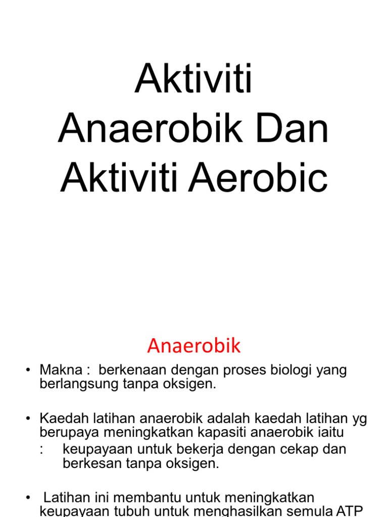 Aktiviti Anaerobik Dan Aktiviti Aerobic Pdf