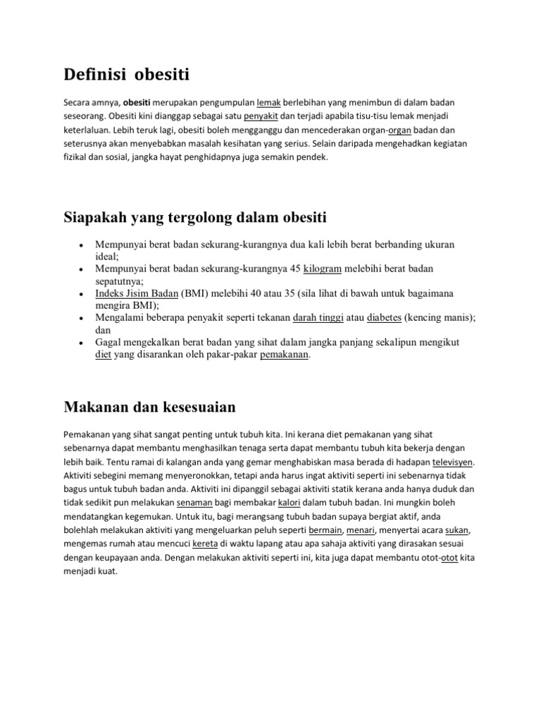 Definisi Obesiti Pdf