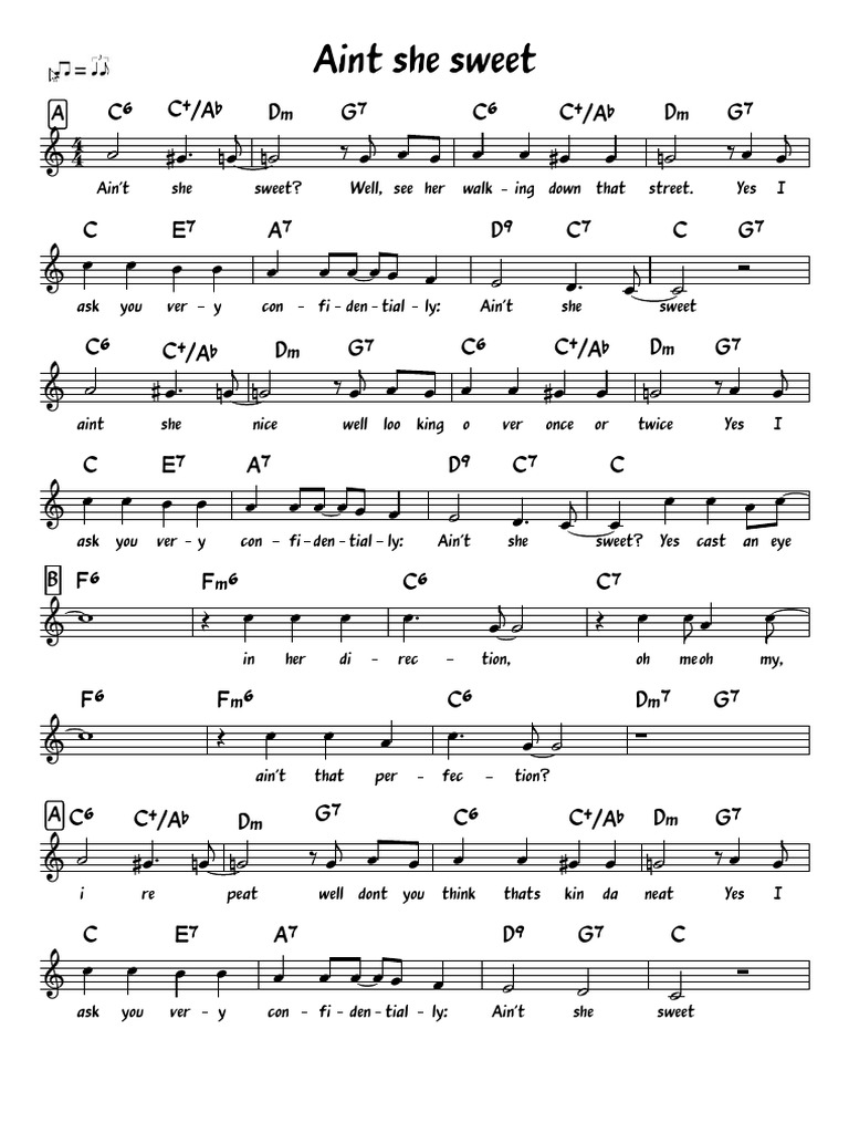 Ain't She Sweet Lyrics and Chords | PDF