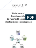 "Cultura Mare" Specii Vegetale de Importanţă Economică - Clasificare Cunoaştere Zonare