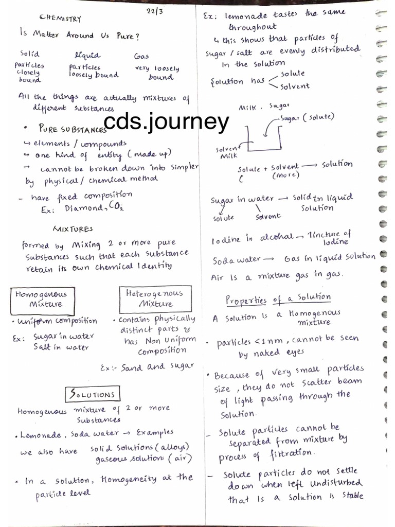 Cds - Journey Live Class - Chemistry Notes | PDF