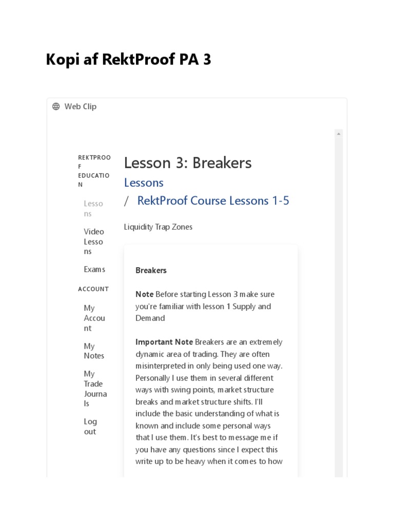 RektProof PA 3 Breaker PDF Market Trend Financial Economics